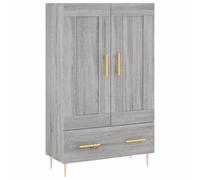 (grey sonoma) vidaXL Highboard Sideboard Storage Cabinet High Gloss White Engineered Wood