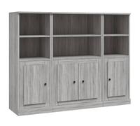 (grey sonoma) vidaXL Highboards Storage Cabinet Sideboard Side Cabinet 3 pcs Engineered Wood