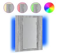 (grey sonoma) vidaXL LED Bathroom Mirror Cabinet Washroom Mirror Furniture Storage Cabinet