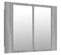 vidaXL LED Mirror Cabinet Grey Sonoma 60x12x45 cm Engineered Wood, Grey
