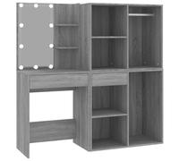 (Grey sonoma) vidaXL LED Dressing Table & Cabinets Engineered Wood Furniture Multi Colours