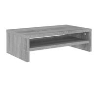 vidaXL Monitor Stand Desktop Laptop Keyboard Screen Computer Stand Display Riser Desktop Organiser Grey Sonoma 42x24x13 cm Engineered Wood