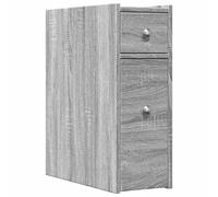 (grey sonoma) vidaXL Narrow Bathroom Cupboard with Wheels Cabinet Engineered Wood