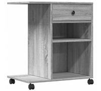 Printer Stand with Wheels Table File Desk Organiser Grey Sonoma vidaXL