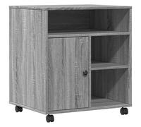 (grey sonoma) vidaXL Printer Stand with Wheels Printer Table File Desk Organiser Sonoma Oak