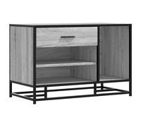 (grey sonoma) vidaXL Shoe Bench Black 80x40x53.5 cm Engineered Wood and Metal bench