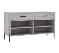 vidaXL Shoe Bench Grey Sonoma 102x35x55 cm Engineered Wood