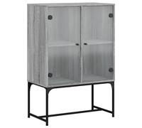 Vidaxl Side Cabinet With Glass Doors Grey Sonoma 69X37X100 Cm