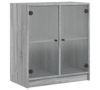 Vidaxl Side Cabinet With Glass Doors Grey Sonoma 68X37X75.5 Cm