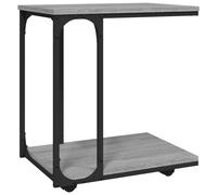 (grey sonoma) vidaXL Side Table with Wheels Engineered Wood Couch End Table Multi Colours