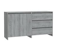 Sideboard Grey Sonoma Engineered Wood 70x41x75 cm 2pc Storage Cabinet Hall Unit