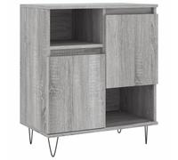 (grey sonoma) vidaXL Sideboard Storage Cabinet Cupboard High Gloss White Engineered Wood