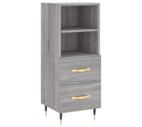 (grey sonoma) vidaXL Sideboard Storage Cabinet Cupboard High Gloss White Engineered Wood