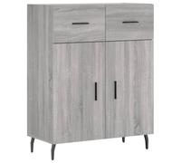 (grey sonoma) vidaXL Sideboard Storage Cabinet Side Cabinet Cupboard Black Engineered Wood