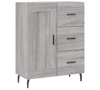 vidaXL Sideboard in Grey Sonoma - Modern Engineered Wood Furniture with Ample Storage, Metal Legs for Living Room, 69.5x34x90 cm