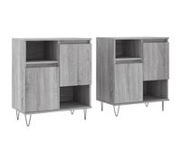 vidaXL Sideboards 2 pcs Grey Sonoma Engineered Wood LSO UK