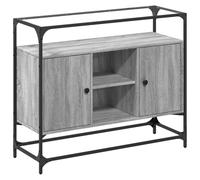 (grey sonoma) vidaXL Sideboard with Glass Top Storage Cupboard Side Cabinet Engineered Wood