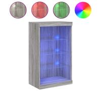 vidaXL Sideboard with LED Lights Grey Sonoma 60.5x37x100 cm