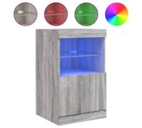 (grey sonoma) vidaXL Sideboard with LED Lights Cupboard Highboard Storage Buffet Cabinet