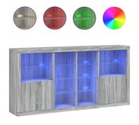 (grey sonoma) vidaXL Sideboard with LED Lights Home Cupboard Side Cabinet Storage Highboard