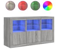 (grey sonoma) vidaXL Sideboard with LED Lights Home Cupboard Side Cabinet Storage Highboard