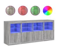 (grey sonoma) vidaXL Sideboard with LED Lights Home Cupboard Side Cabinet Storage Highboard
