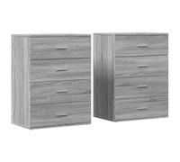 Vidaxl Sideboards 2 Pcs Grey Sonoma 60X39X80 Cm Engineered Wood