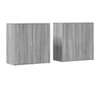 vidaXL Sideboards 2 pcs Grey Sonoma 79x38x80 cm Engineered Wood, Grey