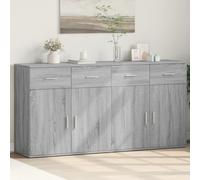 (grey sonoma) vidaXL Sideboards Cupboard Storage Cabinet 2 pcs Concrete Grey Engineered Wood