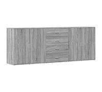 (grey sonoma) vidaXL Sideboards Cupboard Storage Cabinet Highboard 3 pcs Engineered Wood