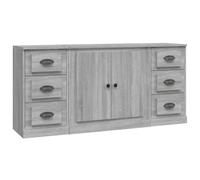 (grey sonoma) vidaXL Sideboards Storage Cabinet Side Cabinets Cupboard 3 pcs Engineered Wood