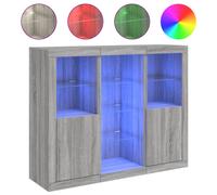 (grey sonoma) vidaXL Sideboards with LED Lights Cupboard Engineered Wood