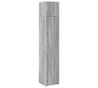 (grey sonoma) vidaXL Slim Storage Cabinet Hall Side Cabinet Sideboard Black Engineered Wood