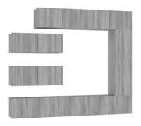 (grey sonoma) vidaXL TV Cabinet Set 4 Piece Engineered Wood Indoor Media Unit Multi Colours
