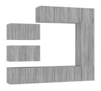 (grey sonoma) vidaXL TV Cabinet Set Engineered Wood TV Stand Multi Colours/Sizes 6/7/8 Piece
