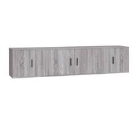 (grey sonoma) vidaXL TV Cabinet Set TV Stand Sideboard 3 Piece Concrete Grey Engineered Wood