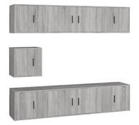 vidaXL 7 Piece TV Cabinet Set Grey Sonoma Engineered Wood