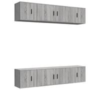 vidaXL 6 Piece TV Cabinet Set Grey Sonoma Engineered Wood, Grey