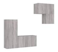 vidaXL 4 Piece TV Wall Units Grey Sonoma Engineered Wood