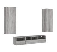 (grey sonoma) vidaXL TV Wall Units 5 Piece Floating TV Wall Unit TV Stand Engineered Wood