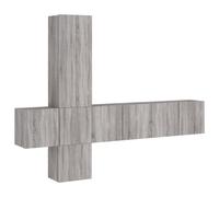 (grey sonoma) vidaXL TV Wall Units 5 Piece Floating TV Wall Unit TV Stand Engineered Wood