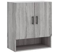 (grey sonoma) vidaXL Wall Cabinet Wall Display Cabinet High Gloss White Engineered Wood