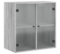 Wall Cabinet with Glass Doors Bathroom Cupboard Wall Storage Cabinet vidaXL
