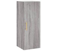 (grey sonoma) vidaXL Wall Mounted Cabinet Storage Cabinet Side Cabinet Black Engineered Wood