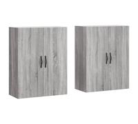 (grey sonoma) vidaXL Wall Mounted Cabinets Storage Cabinet Cupboard Display Cabinet 2 pcs
