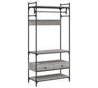 (grey sonoma) vidaXL Wardrobe with Drawers Closet Clothes Storage Cabinet Engineered Wood