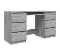 (grey sonoma) vidaXL Writing Desk 140cm Chipboard Computer Table Workstation Multi Colours