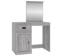 (grey sonoma, with mirror) vidaXL Dressing Table Vanity Desk Cosmetic Table Makeup Desk Engineered Wood
