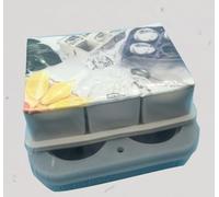 Grey Sphere & Square Ice Mold Trays, Jumbo 2 Pack Set