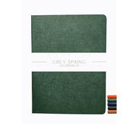 Grey Spring A4 Vale-Green Lined Vegan Leather Notebook, 200 Pages Premium Journal, 120 GSM Paper, 28.1 x 21.1 cm, Hardcover with Bookmark